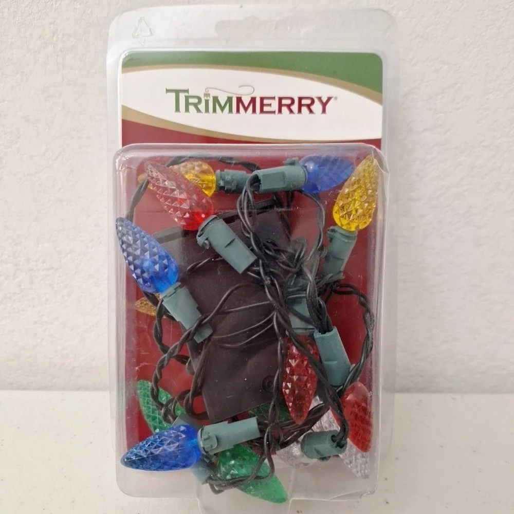 Vintage Trimmery Christmas Multicolor Indoor Miniature Light Set 5 Feet NEW